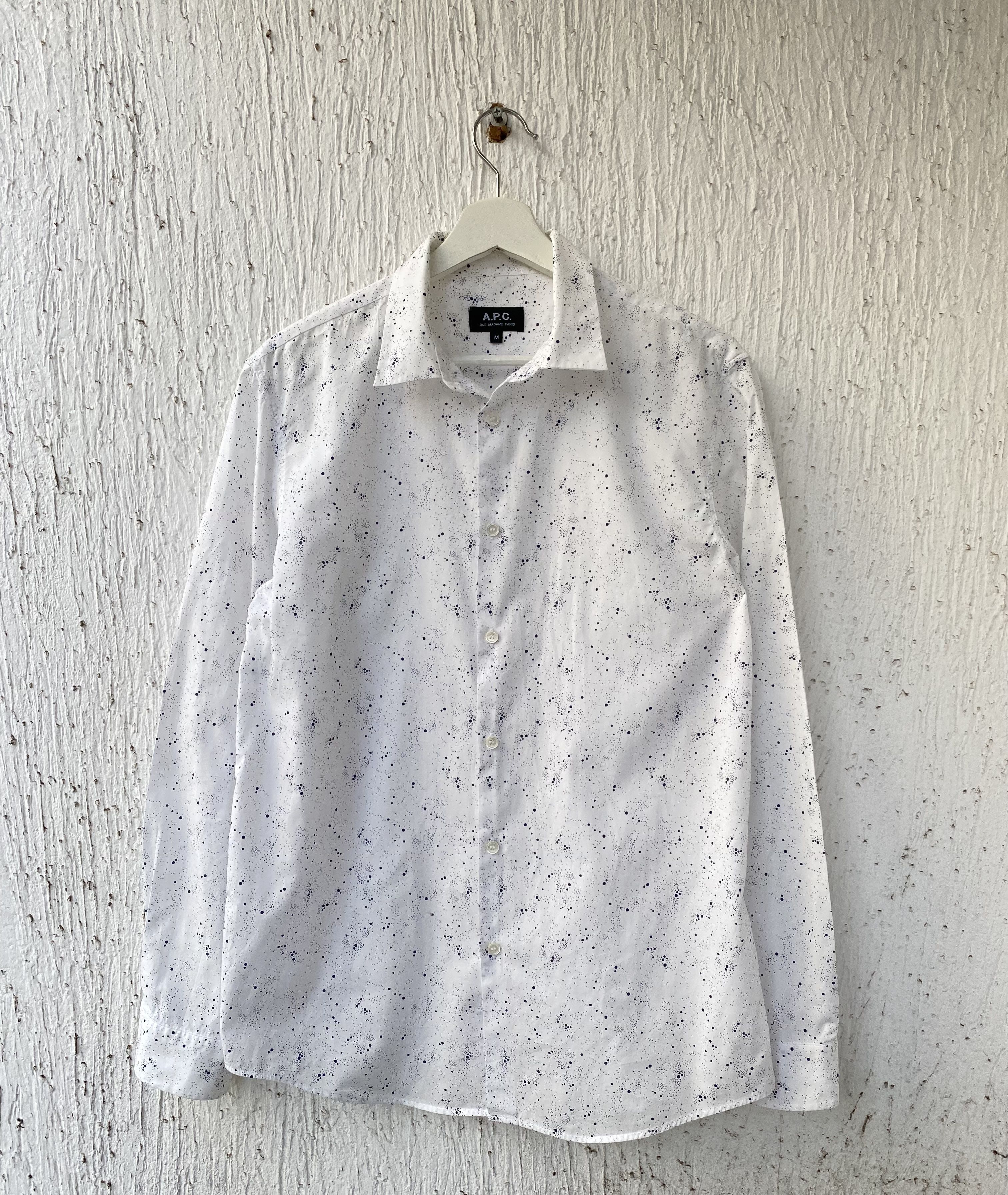 A.P.C. Splattered Dot Print Shirt Size US M / EU 48-50 / 2 - 1 Thumbnail