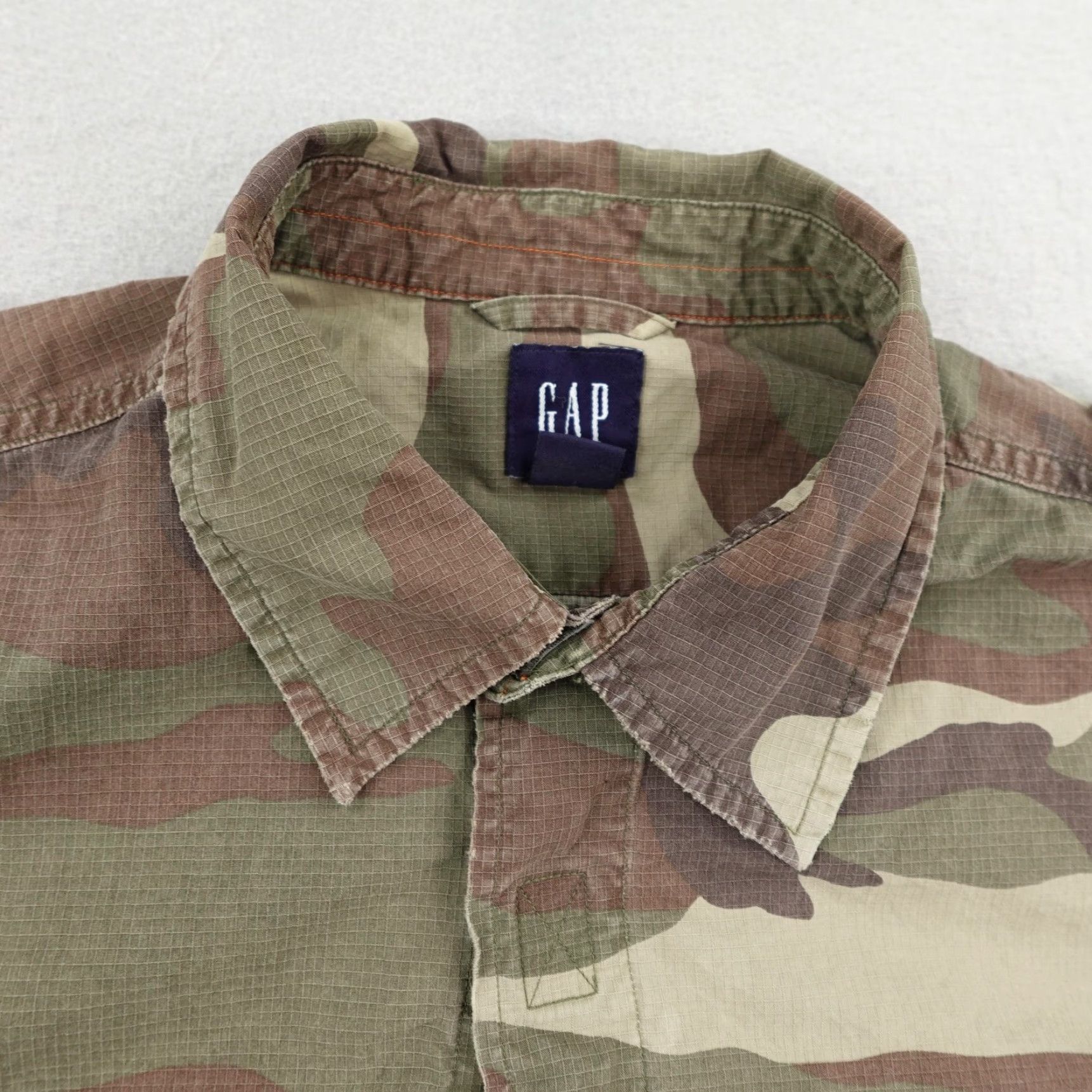 Gap VINTAGE Gap Shirt Mens Medium Green Camouflage Ripstop Hook Loop Military Field Outdoor Size US M / EU 48-50 / 2 - 2 Thumbnail