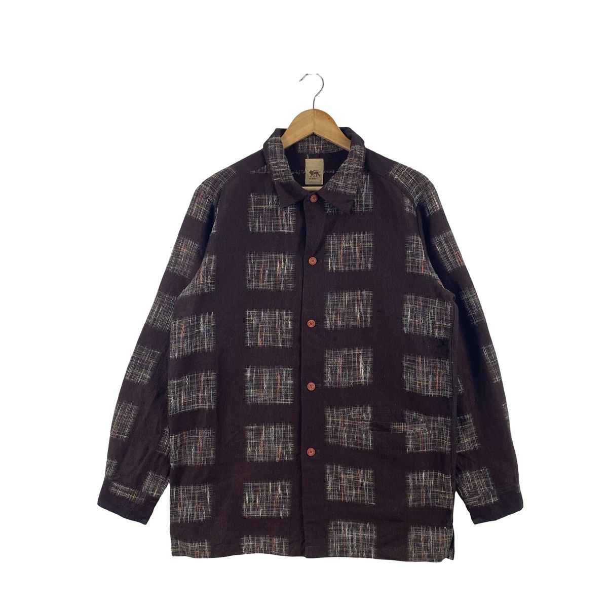 Norbit Vintage NORBIT Textured Plaid Patchwork Button Up Shirt Size US M / EU 48-50 / 2 - 3 Thumbnail