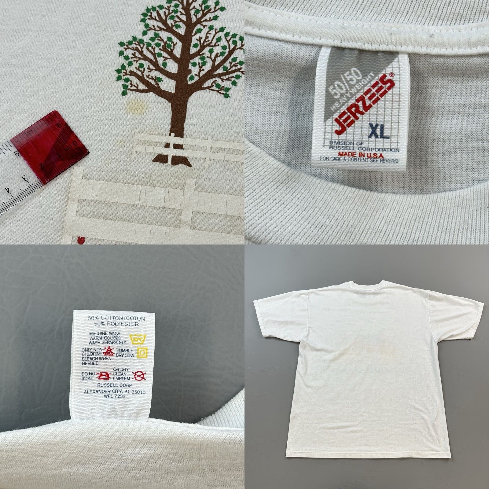 Jerzees VINTAGE Jerzees Shirt Women's XL White Endless Designs Barn House Farm USA Made Size XL / US 12-14 / IT 48-50 - 8 Thumbnail