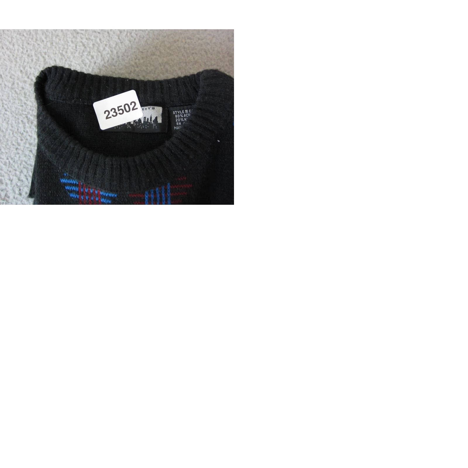 Vintage VINTAGE City Streets Sweater Mens XL Black Geometric Knit 80s 90s Pullover Knit Lightweight Casual Size US XL / EU 56 / 4 - 9 Thumbnail