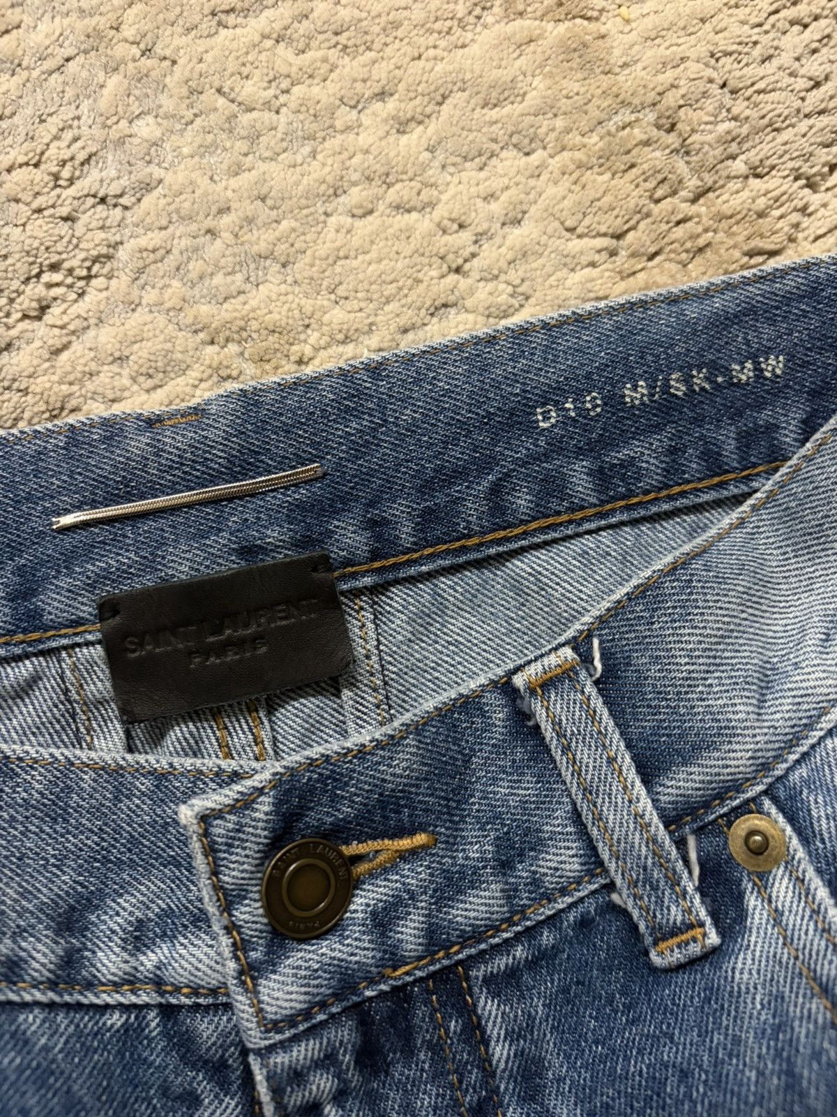 Saint Laurent Paris SS16 Surf Sound Knee Rip Denim Jeans Size US 29 - 2 Thumbnail