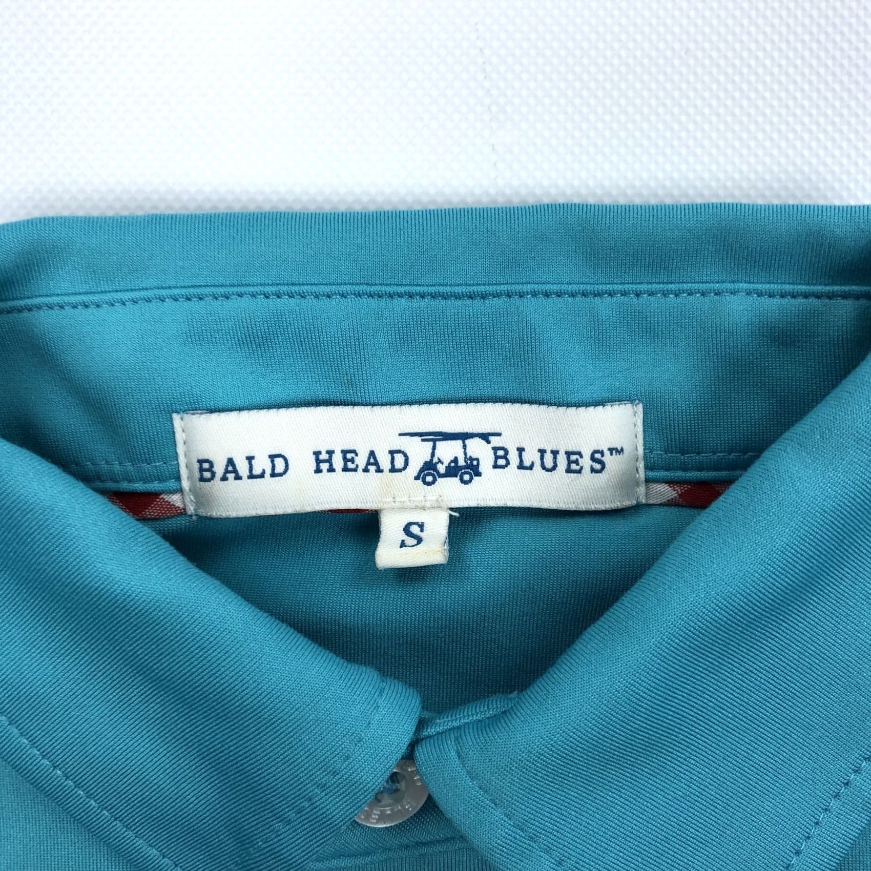 Vintage Bald Head Blues Polo Shirt Men S Teal White Striped Performance Golf Shirt Tee Shirt Polo Size US S / EU 44-46 / 1 - 4 Thumbnail