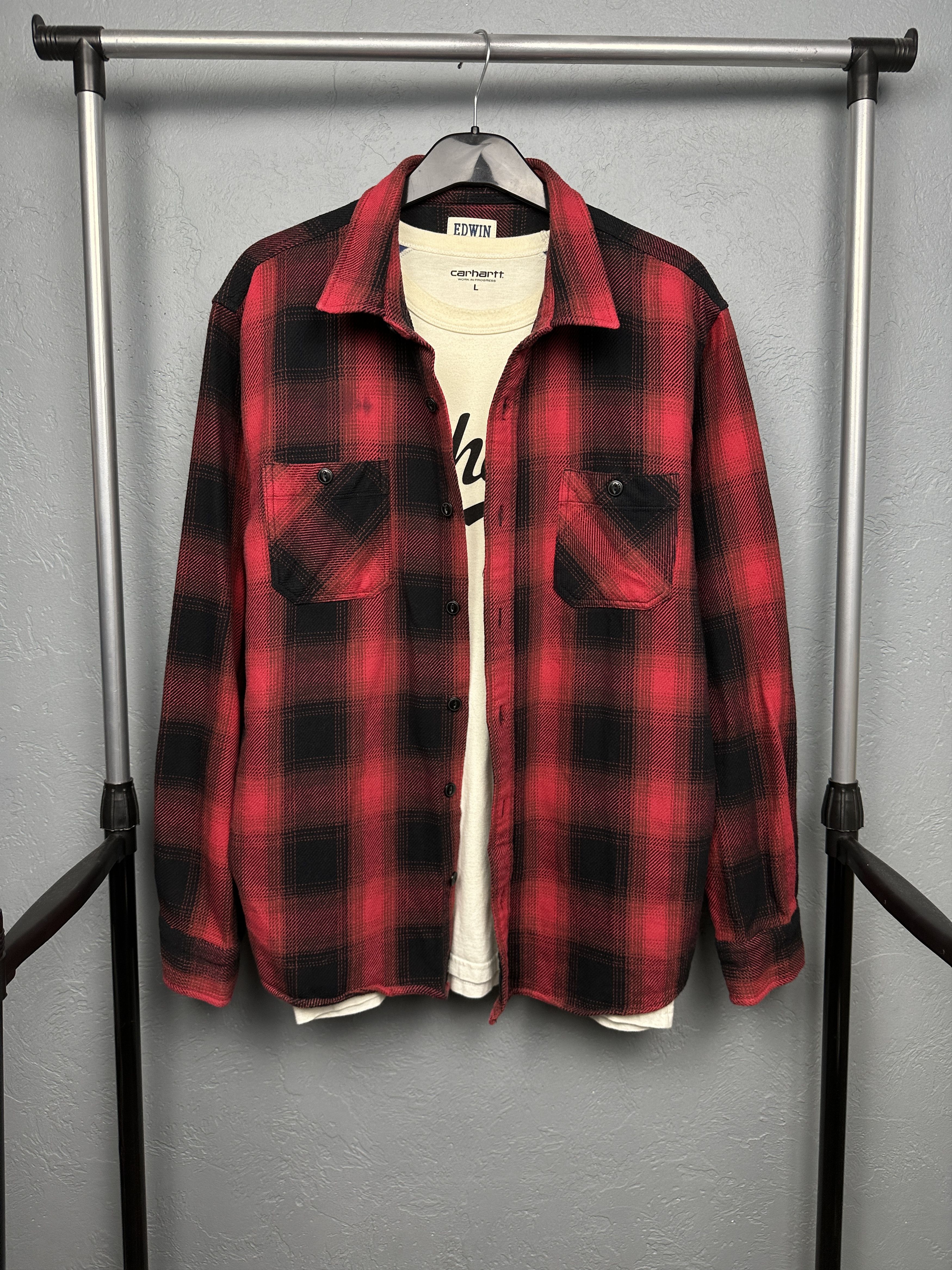Edwin × Flannel Edwin Mens Flannel Labour Plaid Shirt Size US L / EU 52-54 / 3 - 1 Thumbnail