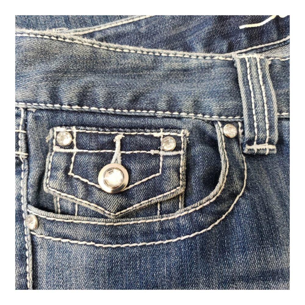 Designer CT131 Ladies INC Denim Blue Denim Boot Cut Jeans 6P Size 28" / US 6 / IT 42 - 4 Thumbnail