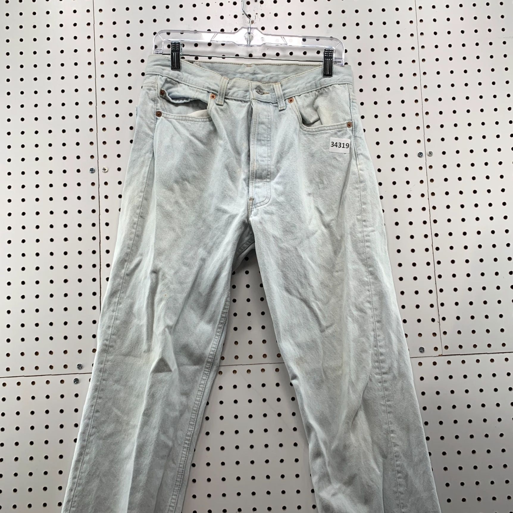 Levi's VINTAGE Levi's 501 Blue Denim Jeans 90s Light Wash Regular Fit 31x32 Made in USA Mens Size US 31 - 3 Thumbnail