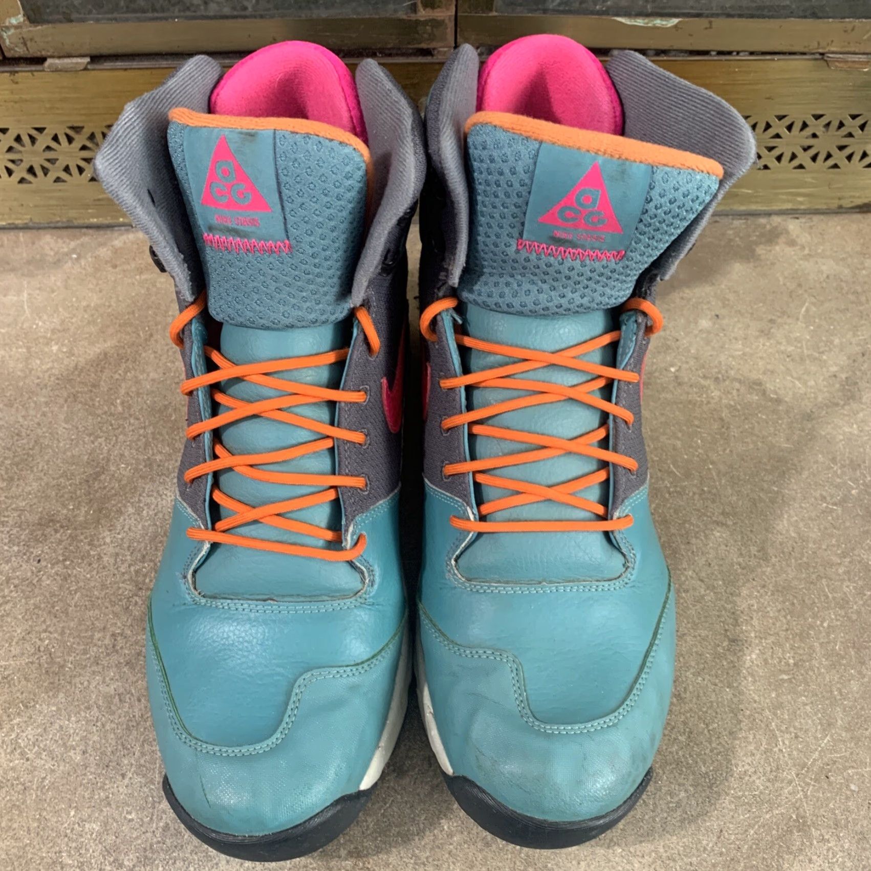 Nike VINTAGE Nike Stasis ACG Athletic Boots 616192-368 Mineral Teal Pink Urban Orange Size 9 Mens Boots 2013 Size US 12 / EU 45 - 4 Thumbnail
