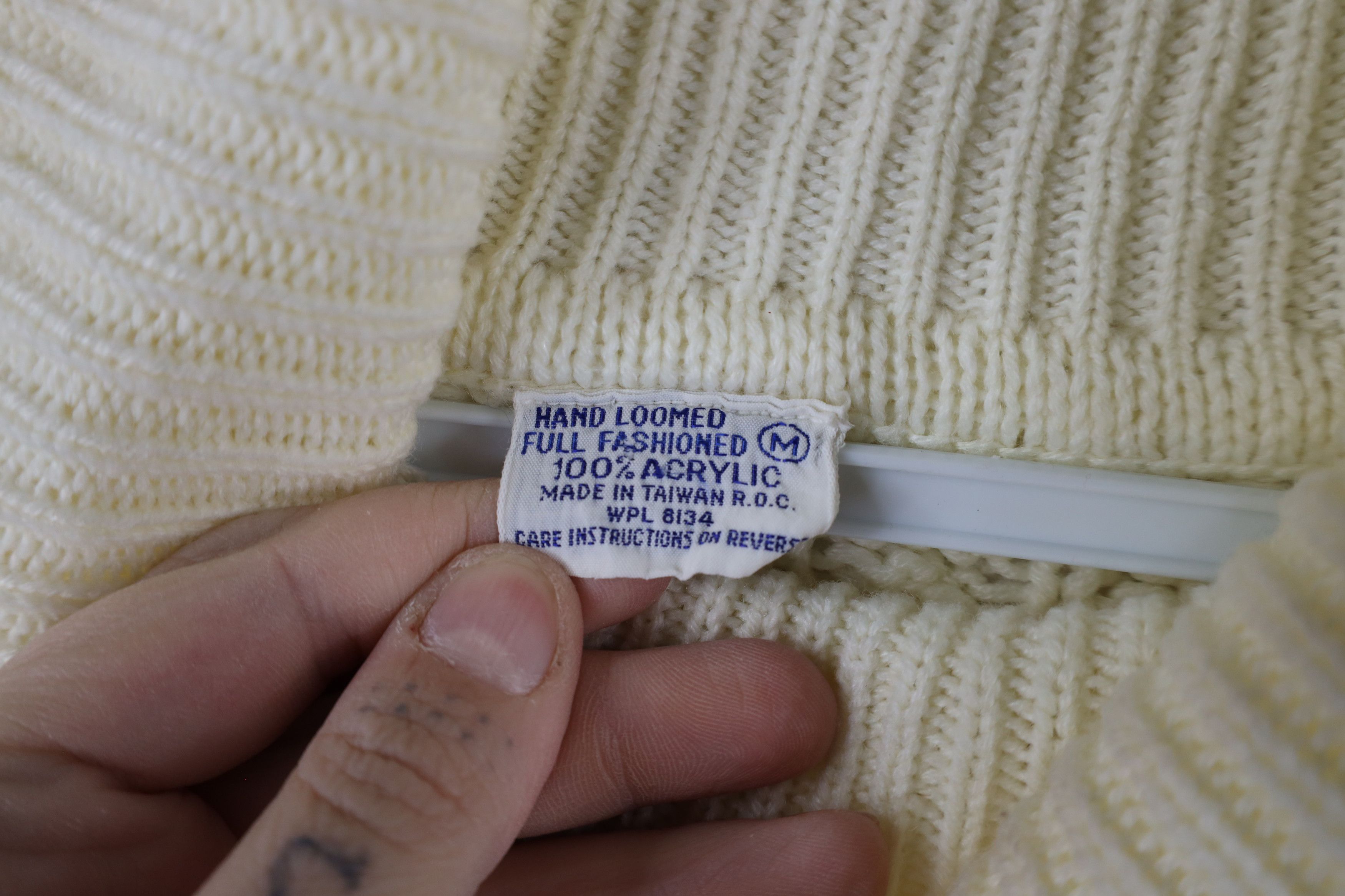 Vintage Vintage 60s 70s Streetwear Knit Fisherman Turtleneck Sweater Size M / US 6-8 / IT 42-44 - 6 Thumbnail