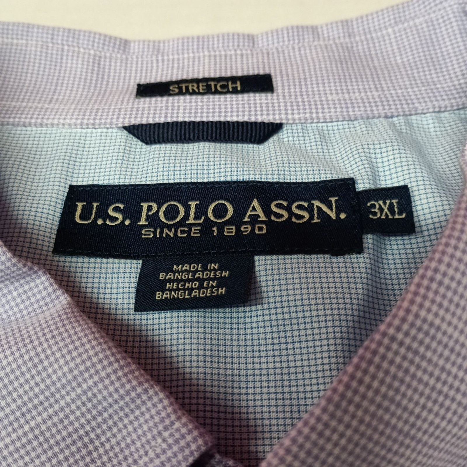 U.S. Polo Assn. U.S. Polo Assn. Woven Shirt Men's 3XL Violet Trail Checkered Size US XXL / EU 58 / 5 - 4 Thumbnail