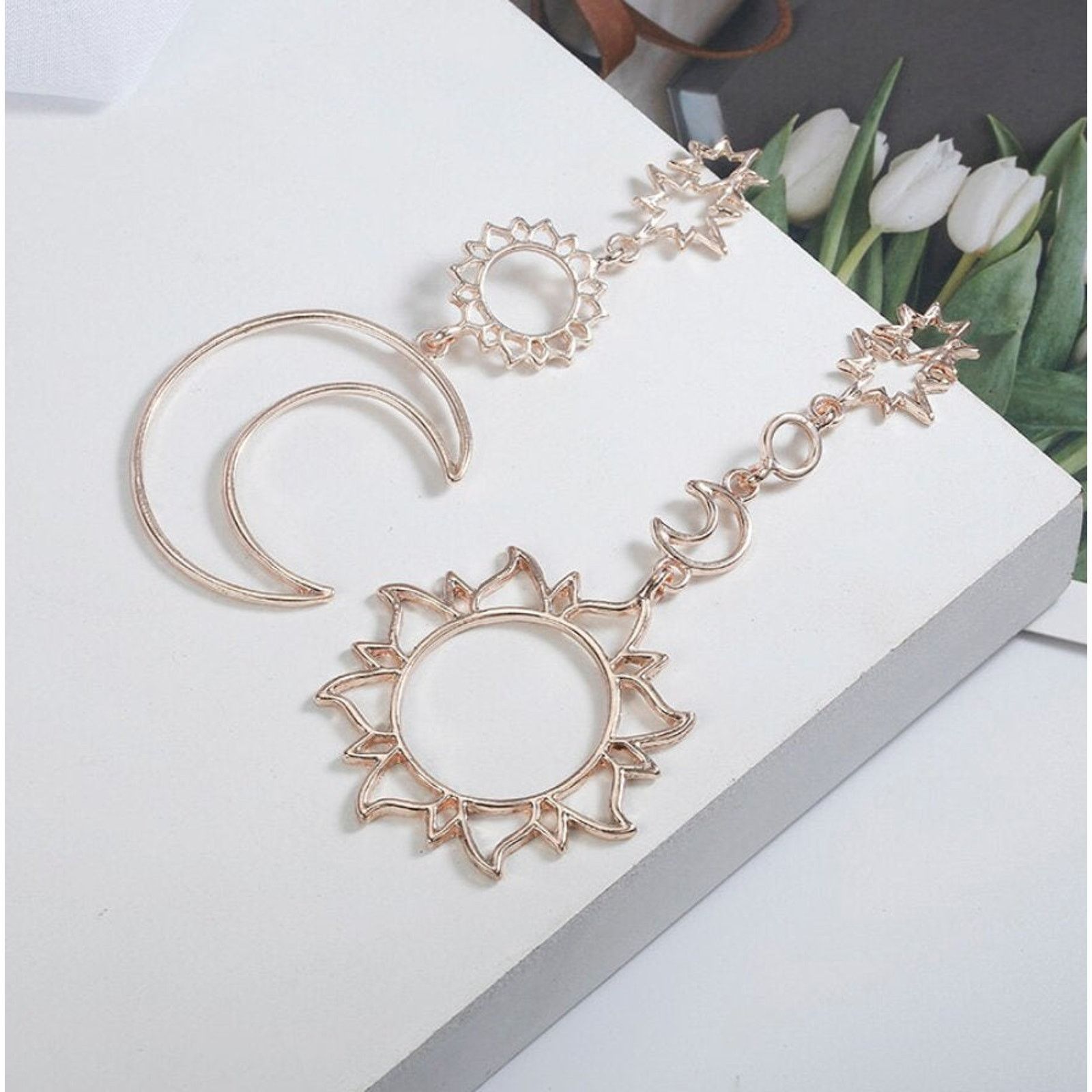 Other Shivani Gold Sun/Moon Drop Earrings Size ONE SIZE - 6 Thumbnail