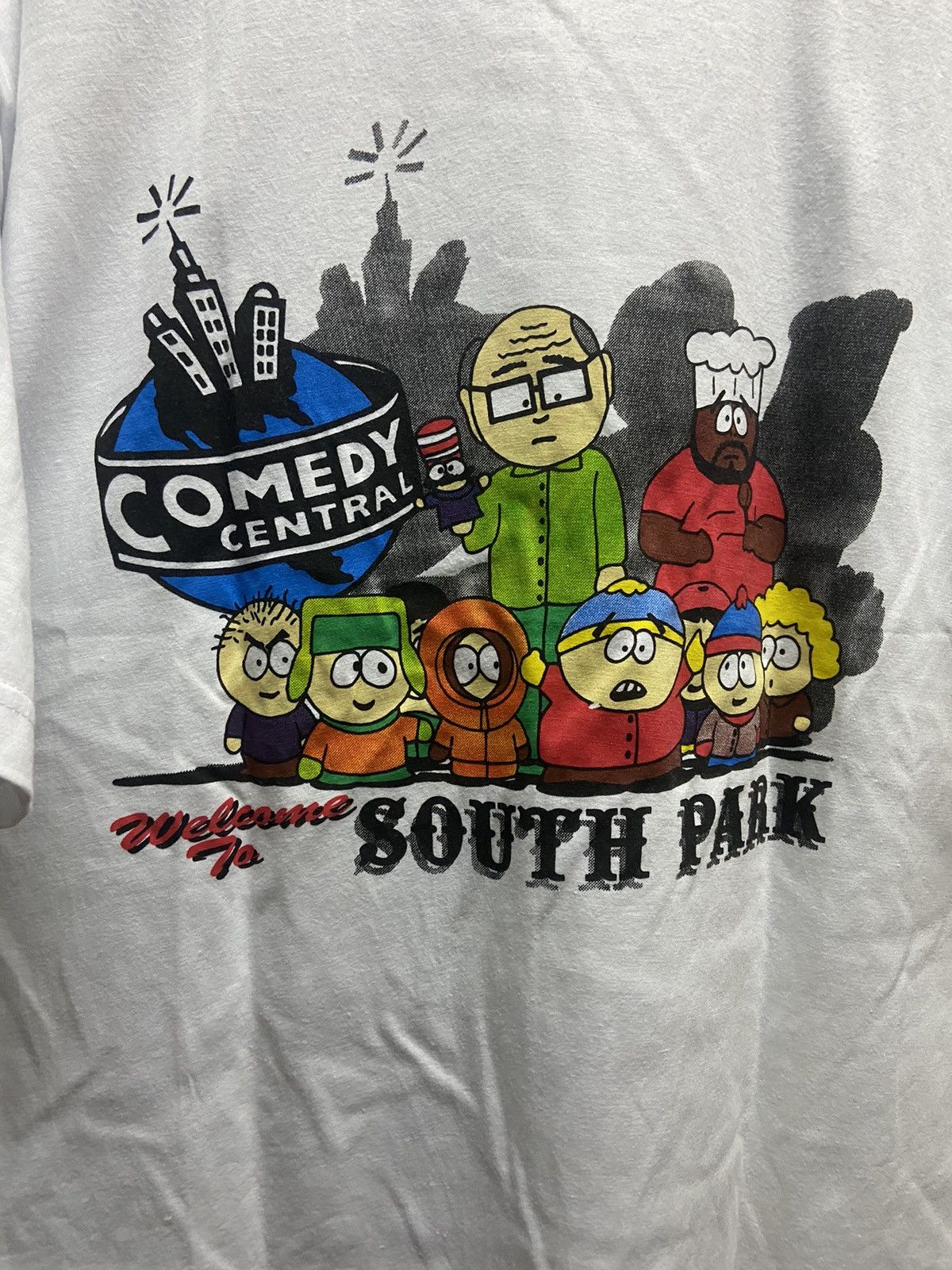 image of Cartoon Network x Made In USA Vintage Comedy Central South Park Tshirt in White, Men's (Size XL)