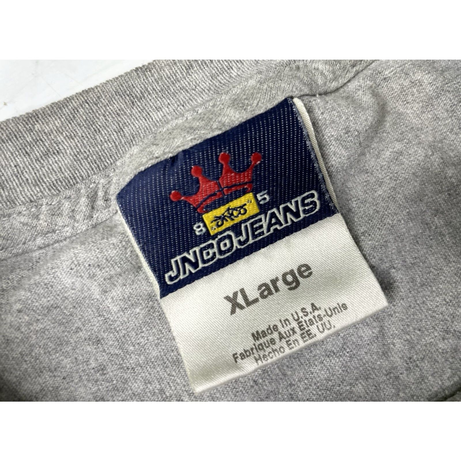 JNCO VINTAGE JNCO Graphic Print T-Shirt Long Sleeve Crew Neck 90s USA XL Gray Black Men Size US XL / EU 56 / 4 - 4 Thumbnail