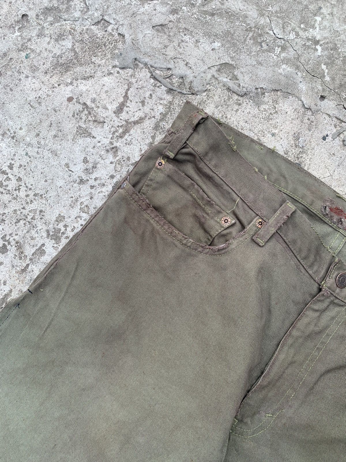 Japanese Brand Custom Wide Dirty Overdyed Distressed Jeans Size US 36 / EU 52 - 8 Thumbnail