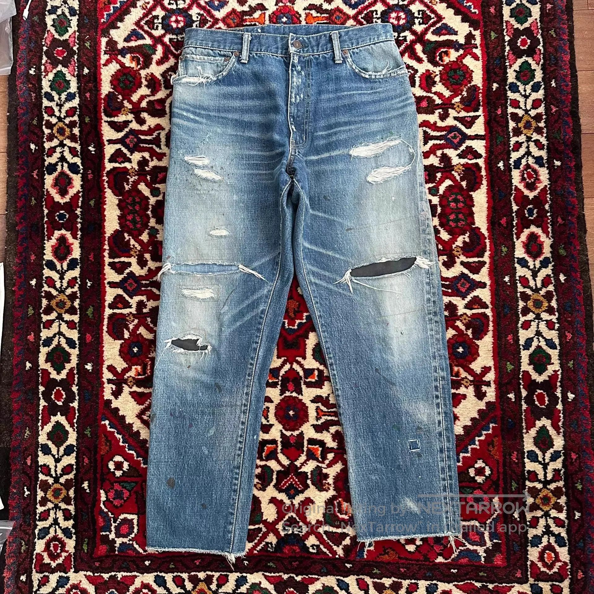 Visvim Distressed Blue Denim Pants Size 32. Size US 32 / EU 48 - 1 Thumbnail