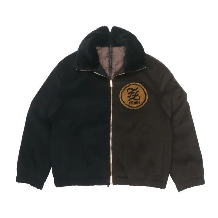 Fendi Color Block Logo Zip-Up Casual Jacket -2507