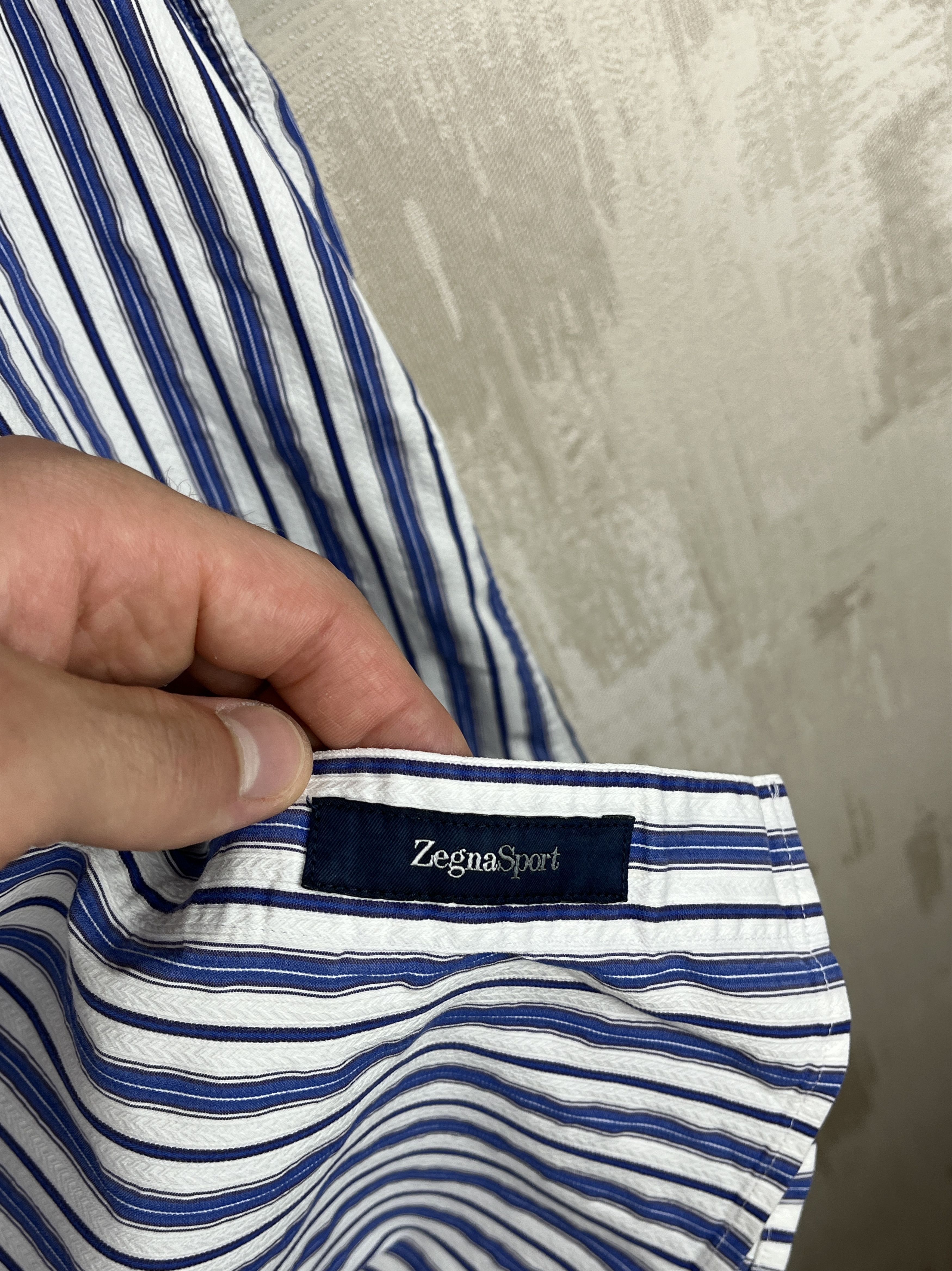 Ermenegildo Zegna Zegna Sport Striped Short Sleeve Shirt Cotton Button Down Size US L / EU 52-54 / 3 - 10 Thumbnail
