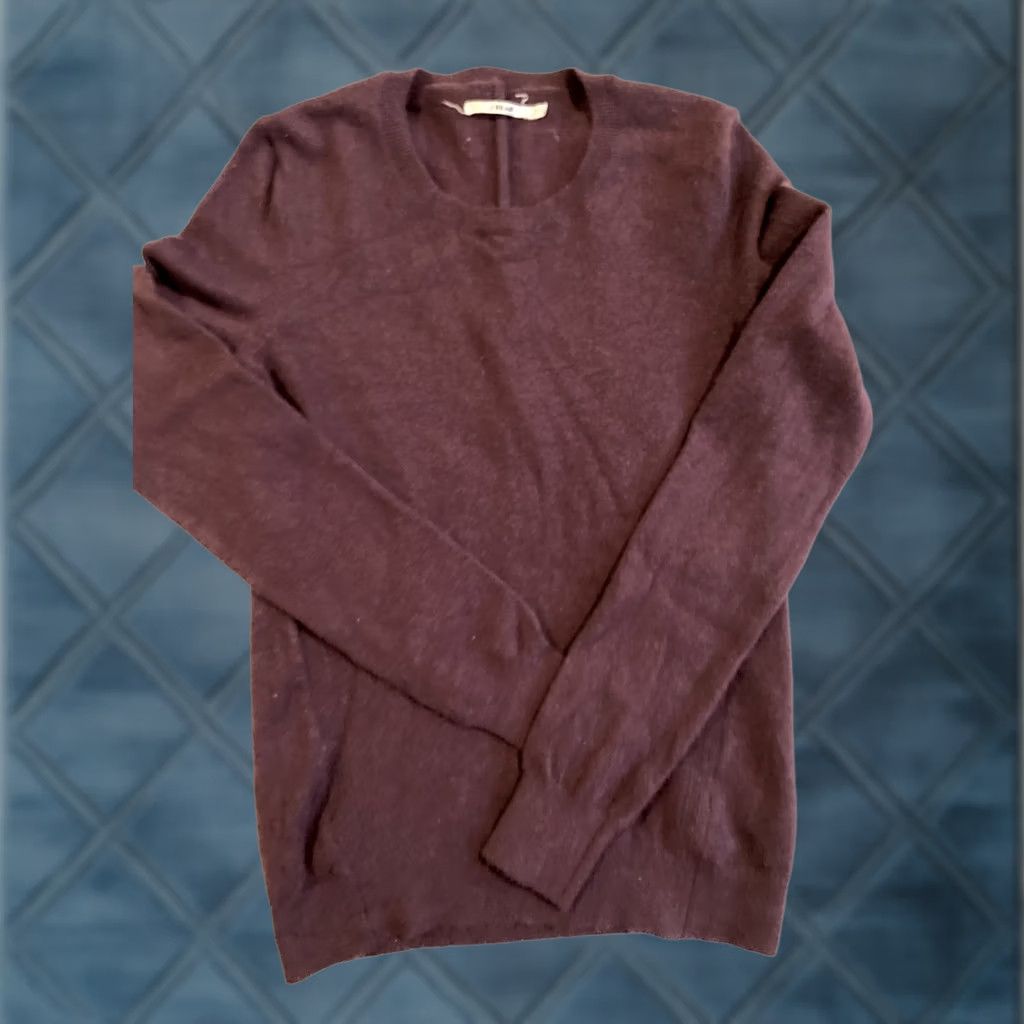 J Brand J Brand Sweater Long Sleeve Maroon Cashmere Blend Size M Womens Regular Pullover Crew Neck Knitting Solid Size M / US 6-8 / IT 42-44 - 1 Thumbnail