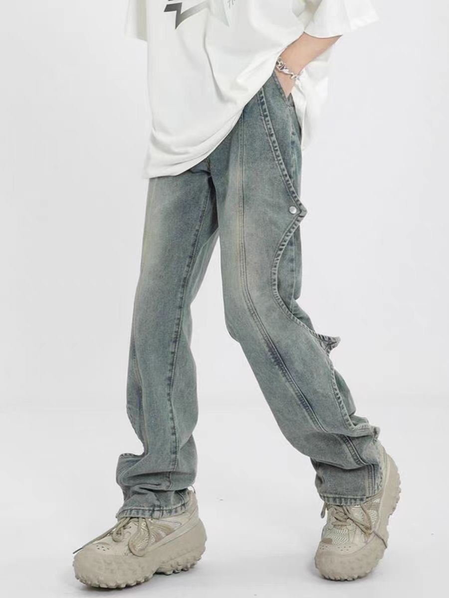 image of Blue High Street Vintage Loose Jeans, Men's (Size 33)