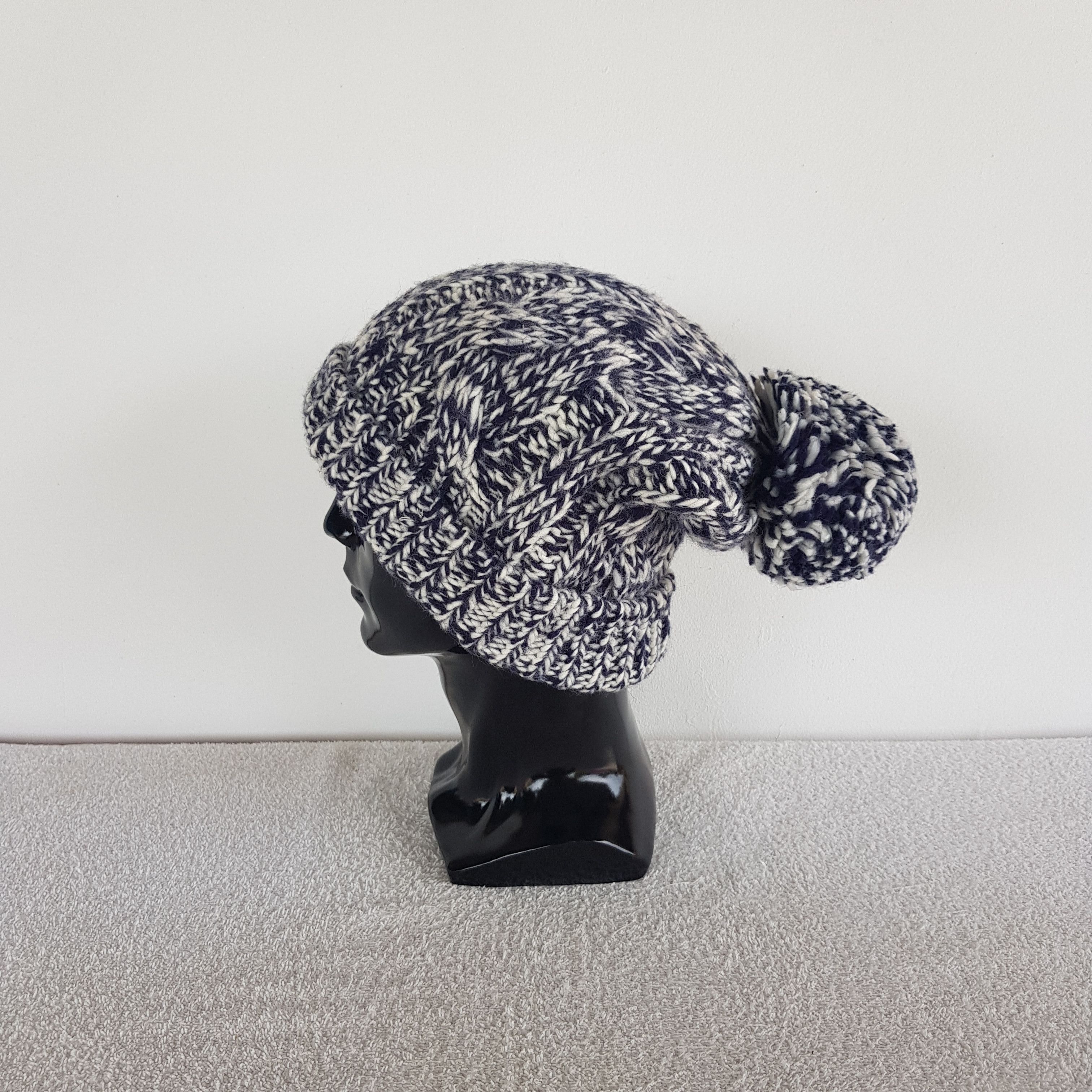 Homespun Knitwear Vintage Japanese Crochet Ribbed Knit Beanie Snow Caps Hats. Size ONE SIZE - 4 Thumbnail