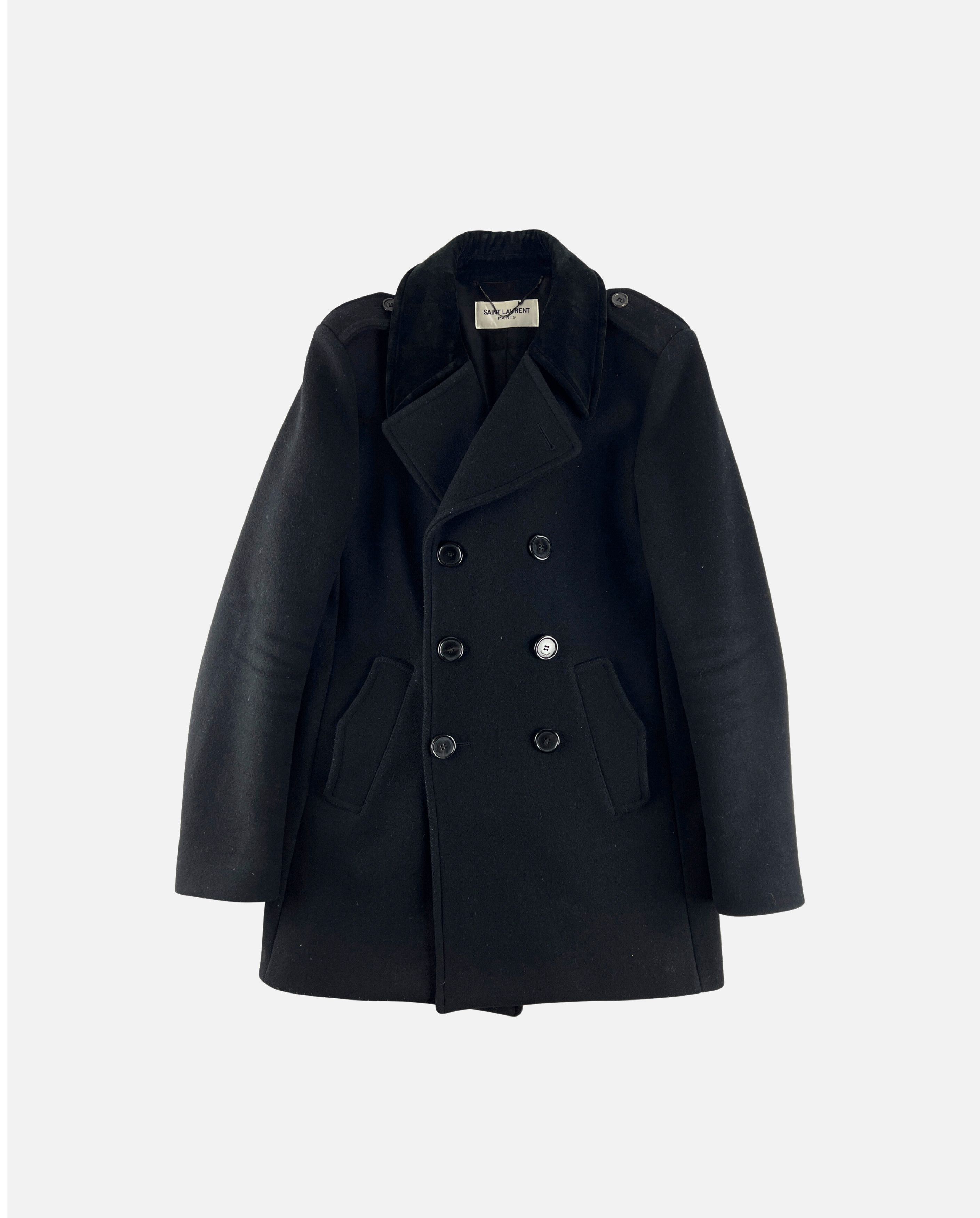 Saint Laurent Paris Saint Laurent Velvet Peacoat Size US S / EU 44-46 / 1 - 1 Thumbnail