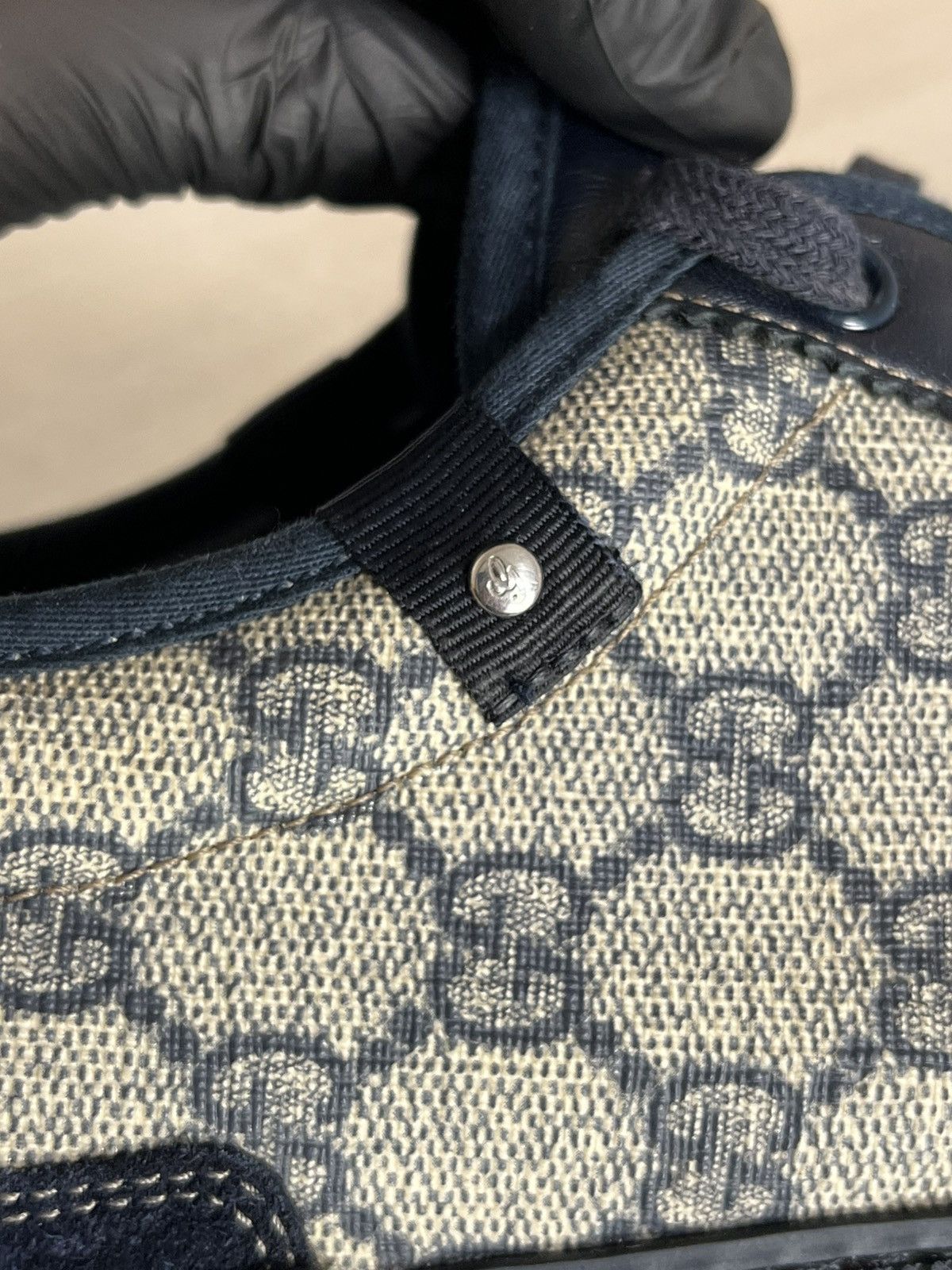 Gucci Gucci GG Supreme Monogram Canvas Sneakers Navy Suede Size US 9.5 / EU 42-43 - 15 Thumbnail