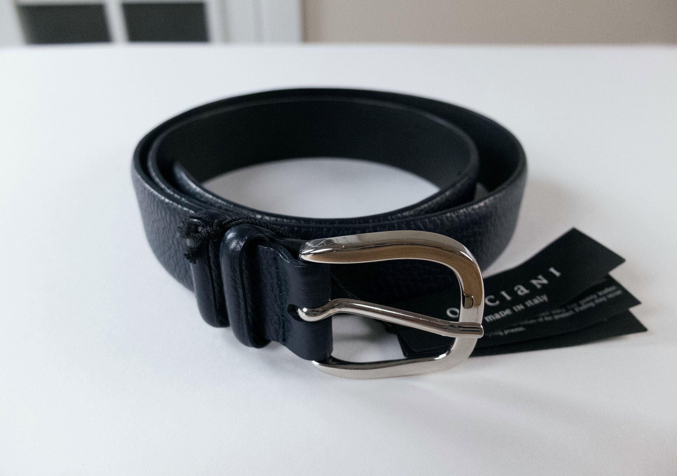Orciani ORCIANI navy blue leather belt 90 (for size 34 inch waist) Size 34 - 2 Thumbnail