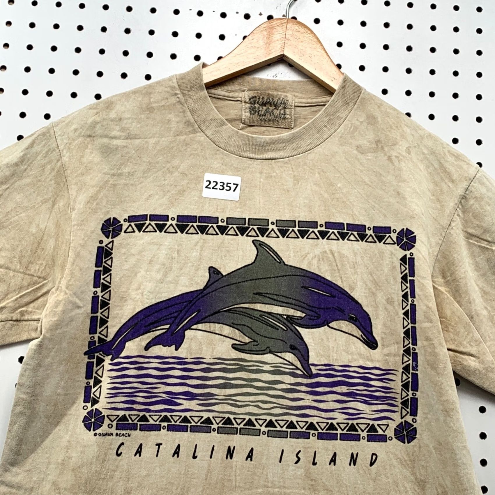 Catalina Vintage Guava Beach Dolphin Catalina Island Shirt Brown Adult Small 90s 80s Beach Crew Neck T-Shirt Mens Size US S / EU 44-46 / 1 - 2 Thumbnail