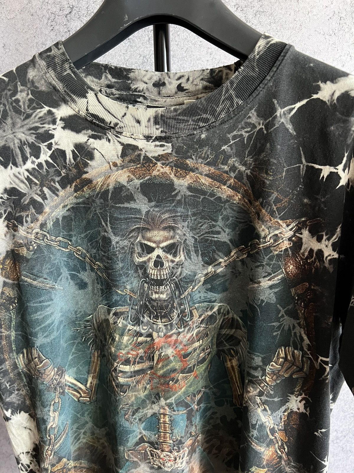 Other Wild Skulls T-shirt Overprint Y2K Skeleton Tee 00s neon logo Size US M / EU 48-50 / 2 - 3 Thumbnail