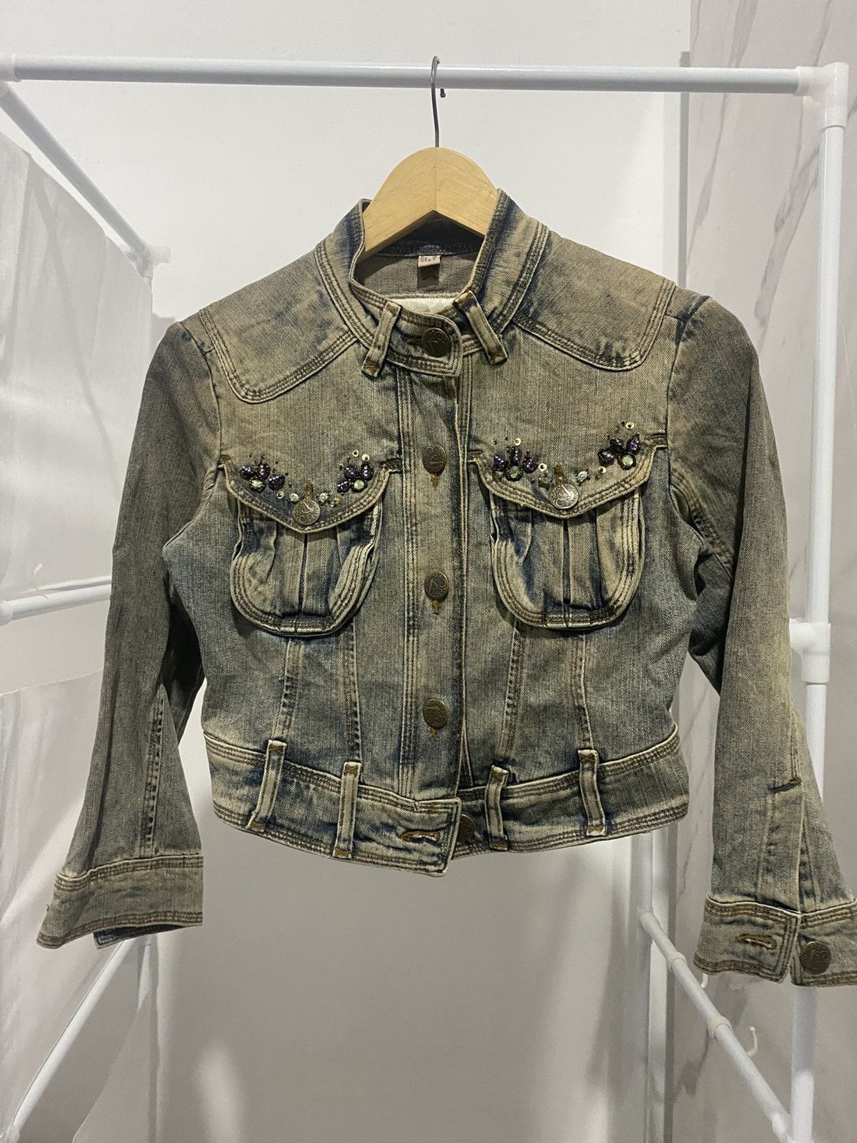 If Six Was Nine Japanese axara denim jacket vkei y2k grunge ppfm tornadomart Size S / US 4 / IT 40 - 1 Thumbnail