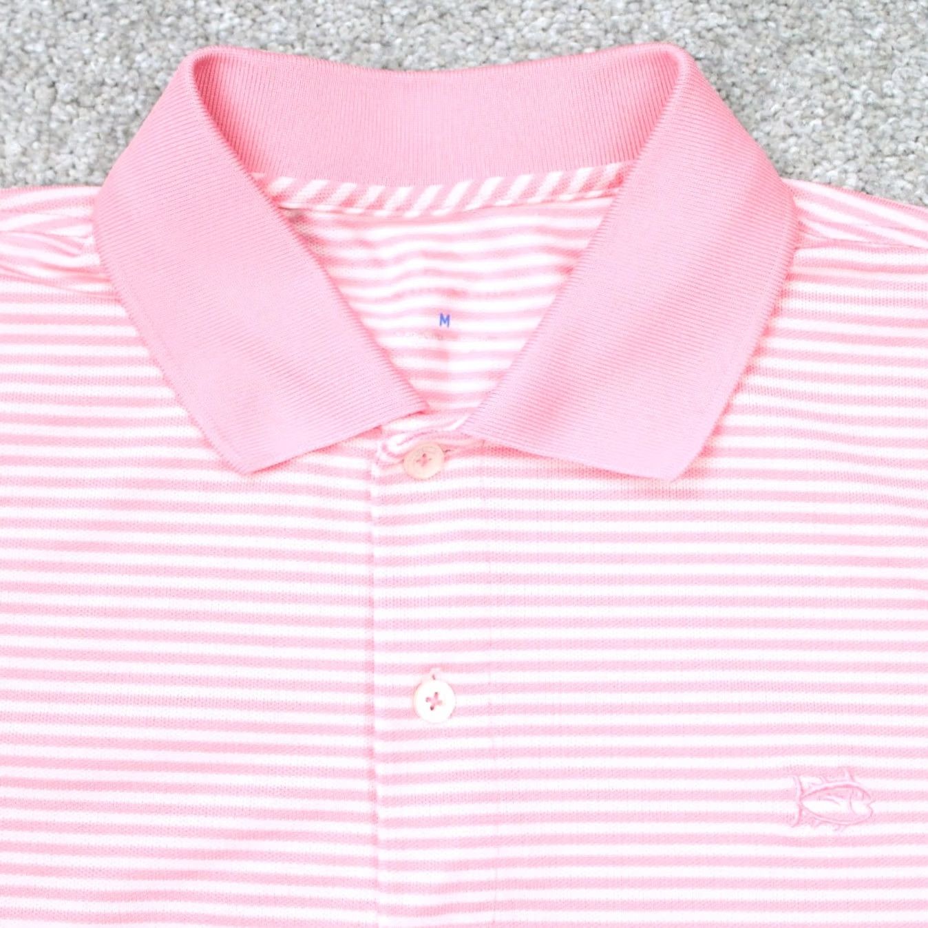 Southern Tide Southern Tide Polo Shirt Men Medium Pink Fort Frederick Stripe Short Sleeve Polo Size US M / EU 48-50 / 2 - 3 Thumbnail
