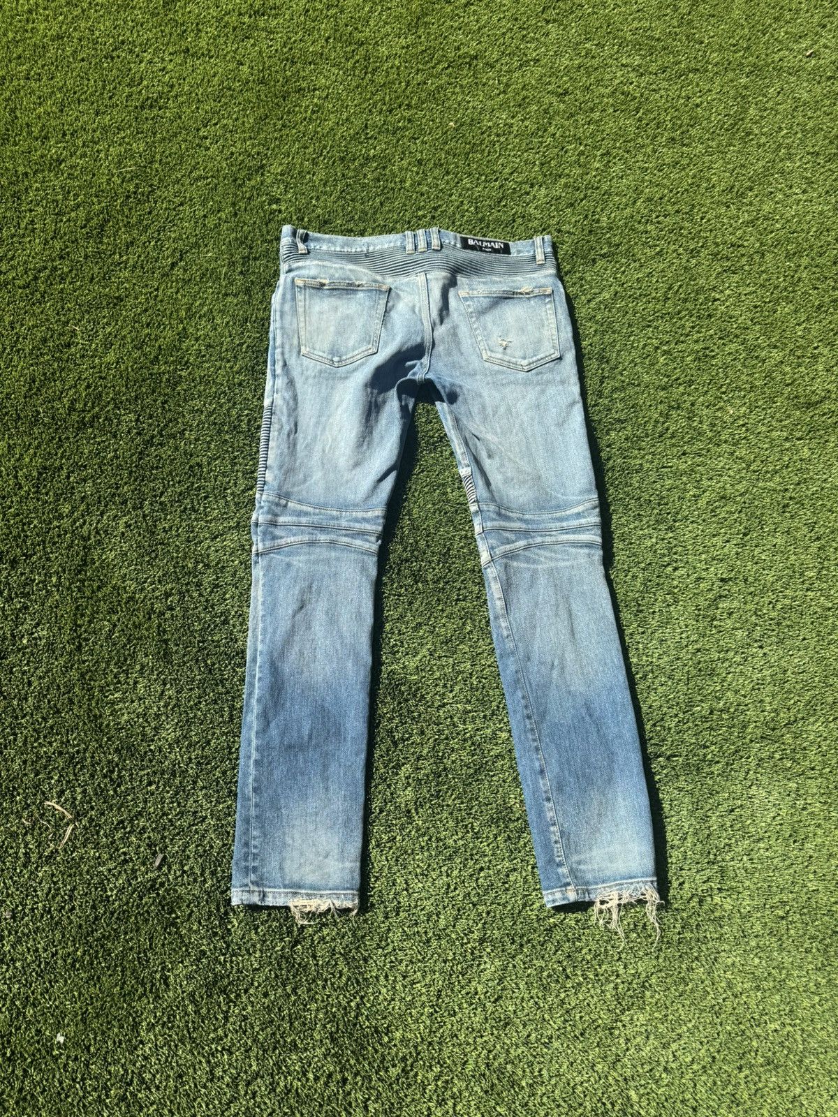 Balmain Balmain Blue Biker Jeans Size US 34 / EU 50 - 3 Thumbnail