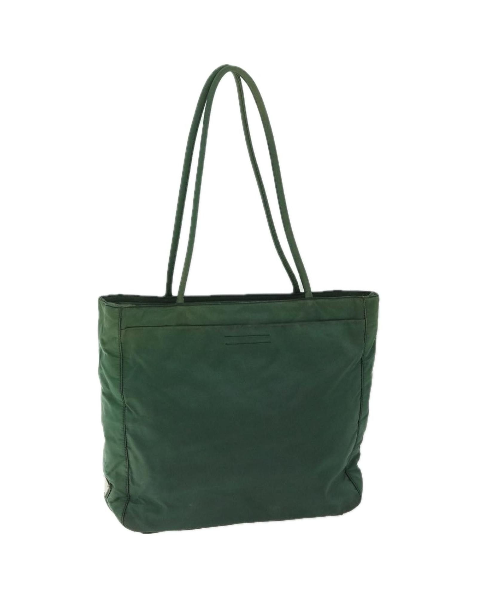 image of Prada Green Nylon Handbag With Elegant Style, Women's