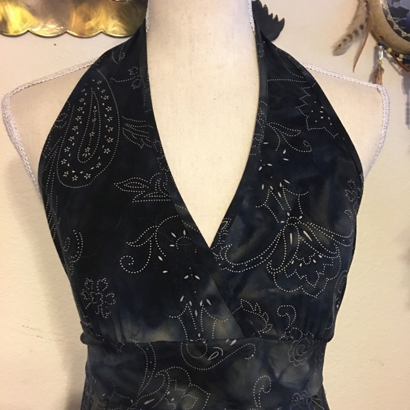 Other Agaci Too Gray floral fleur de lis halter top Size L / US 10 / IT 46 - 3 Thumbnail