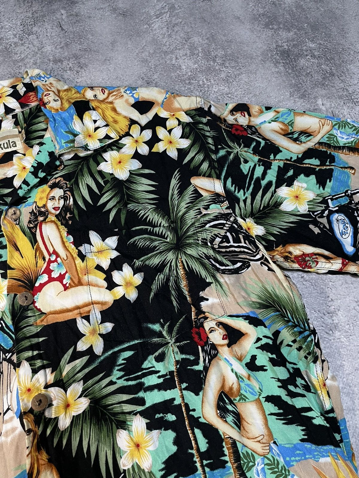Mambo Rare VTG Mambo Style Hula Girl Rayon Aloha Hawaiian Shrt Size US M / EU 48-50 / 2 - 6 Thumbnail