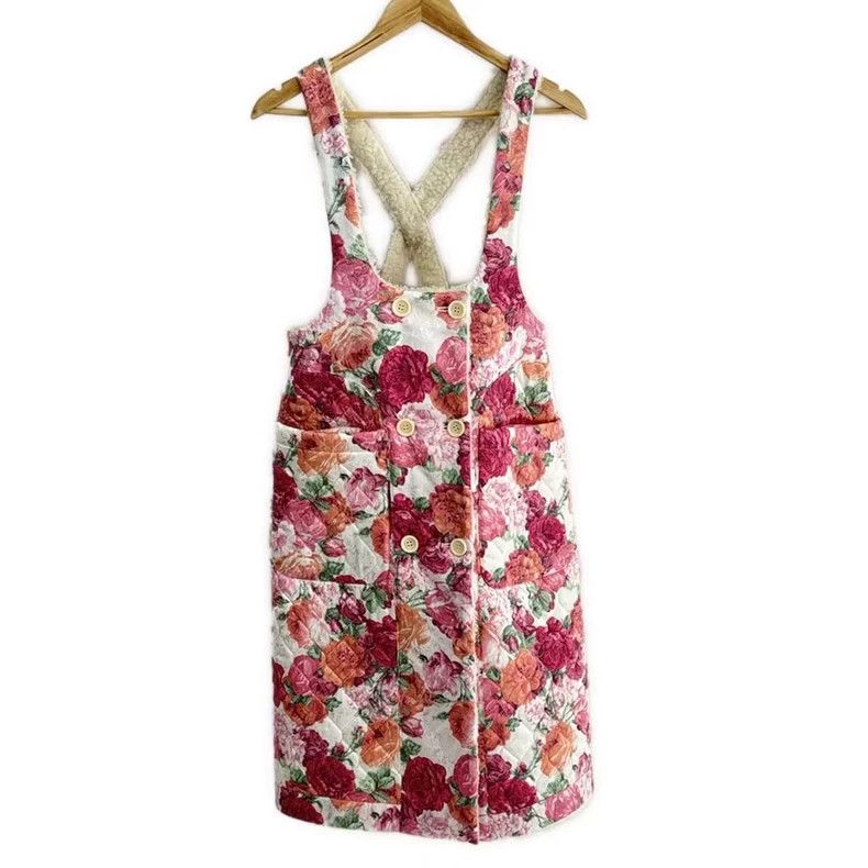 Comme Des Garcons Pink flower strap skirt