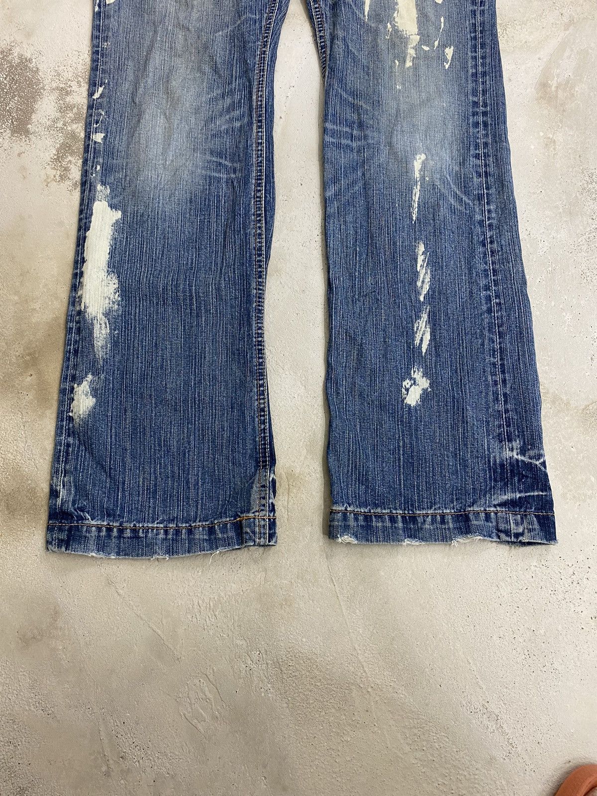 If Six Was Nine Le Jean De Base Francais Clawn Mark Blue Way Abstract Paint Size US 32 / EU 48 - 3 Thumbnail