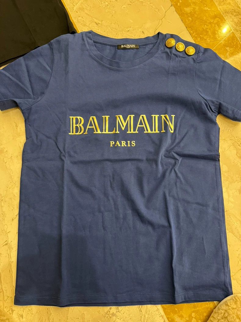Balmain Balmain Classic Series Blue T-Shirt Size US S / EU 44-46 / 1 - 1 Thumbnail