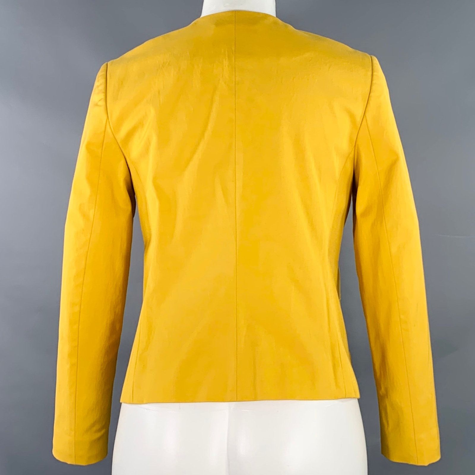 3.1 Phillip Lim 3.1 PHILLIP LIM 4 Yellow Cotton Blend Ruffled Jacket Blazer Size S / US 4 / IT 40 - 4 Thumbnail