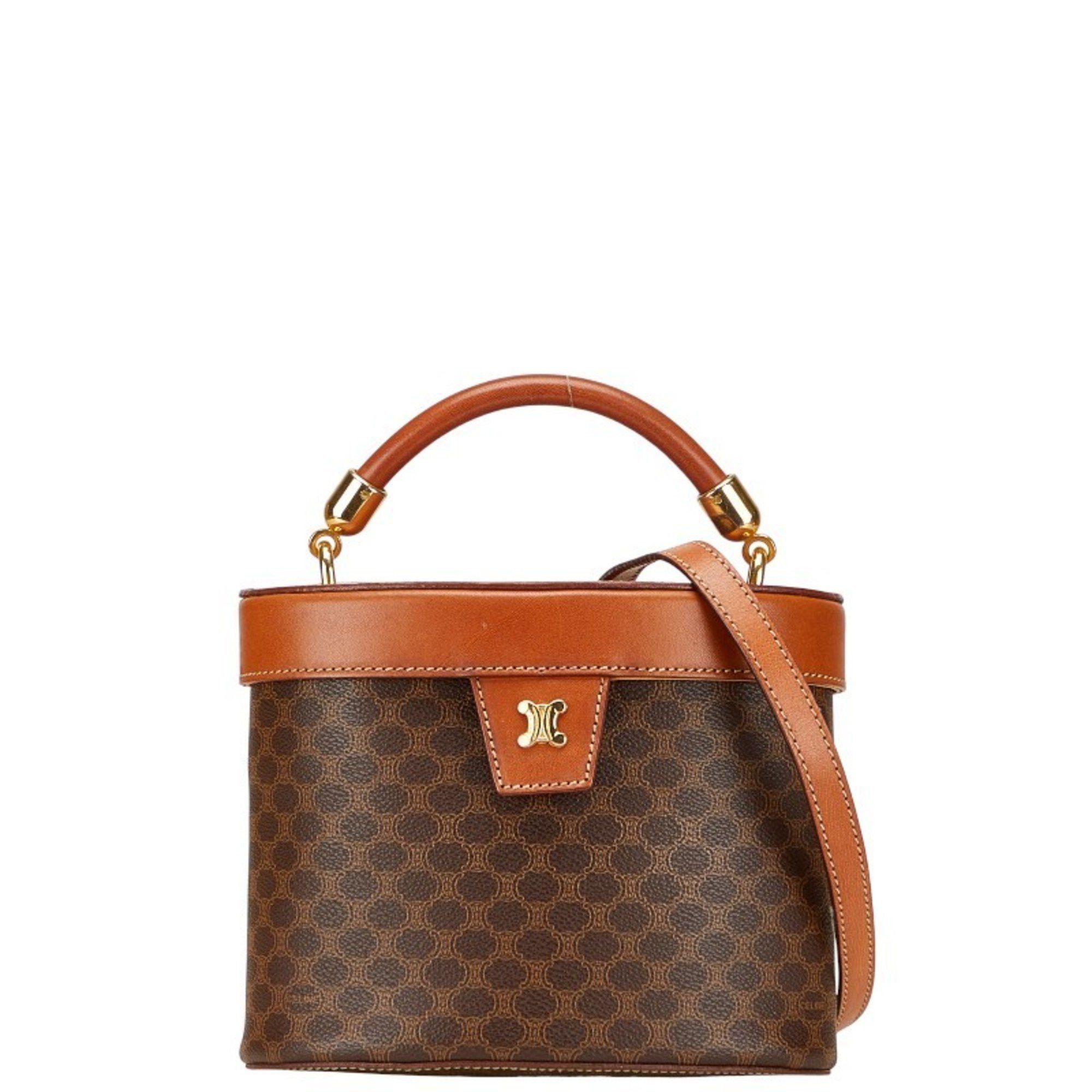 Celine Celine Macadam Vanity Bag, Shoulder 2-Way, Brown Leather, Women's, CELINE Size ONE SIZE - 1 Thumbnail