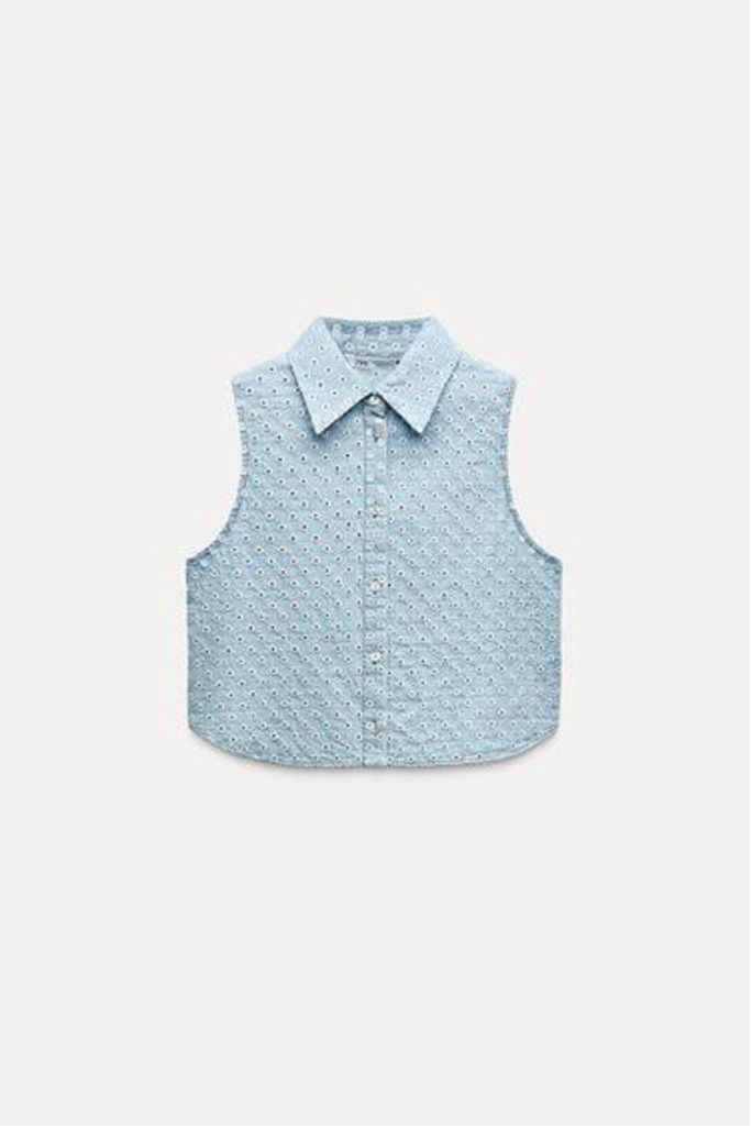 Zara Zara Openwork embroidery denim top Size M & Shorts Size 6 US Size M / US 6-8 / IT 42-44 - 3 Thumbnail