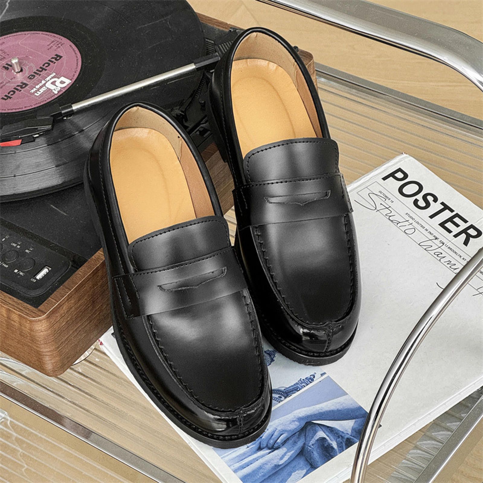 Vintage Classic Black Loafers for Men Size US 11 / EU 44 - 6 Thumbnail