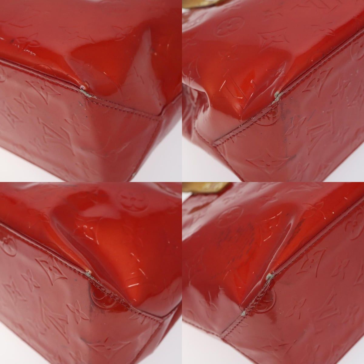 Louis Vuitton LOUIS VUITTON Monogram Vernis Reade PM Hand Bag Red Rouge Size ONE SIZE - 10 Thumbnail