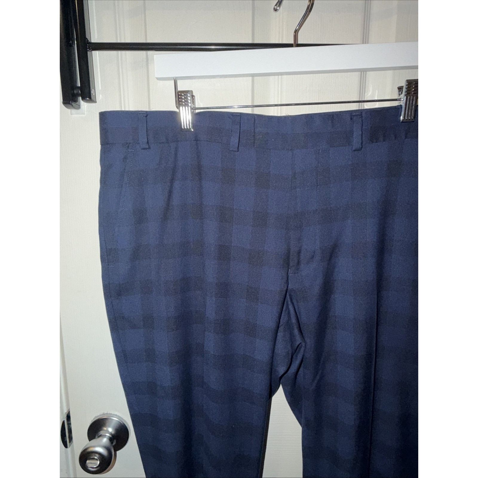 Jos. A. Bank Men's Premium Dress Pants 39x32 Blue Black Plaid Classic Fit Size US 39 - 2 Thumbnail