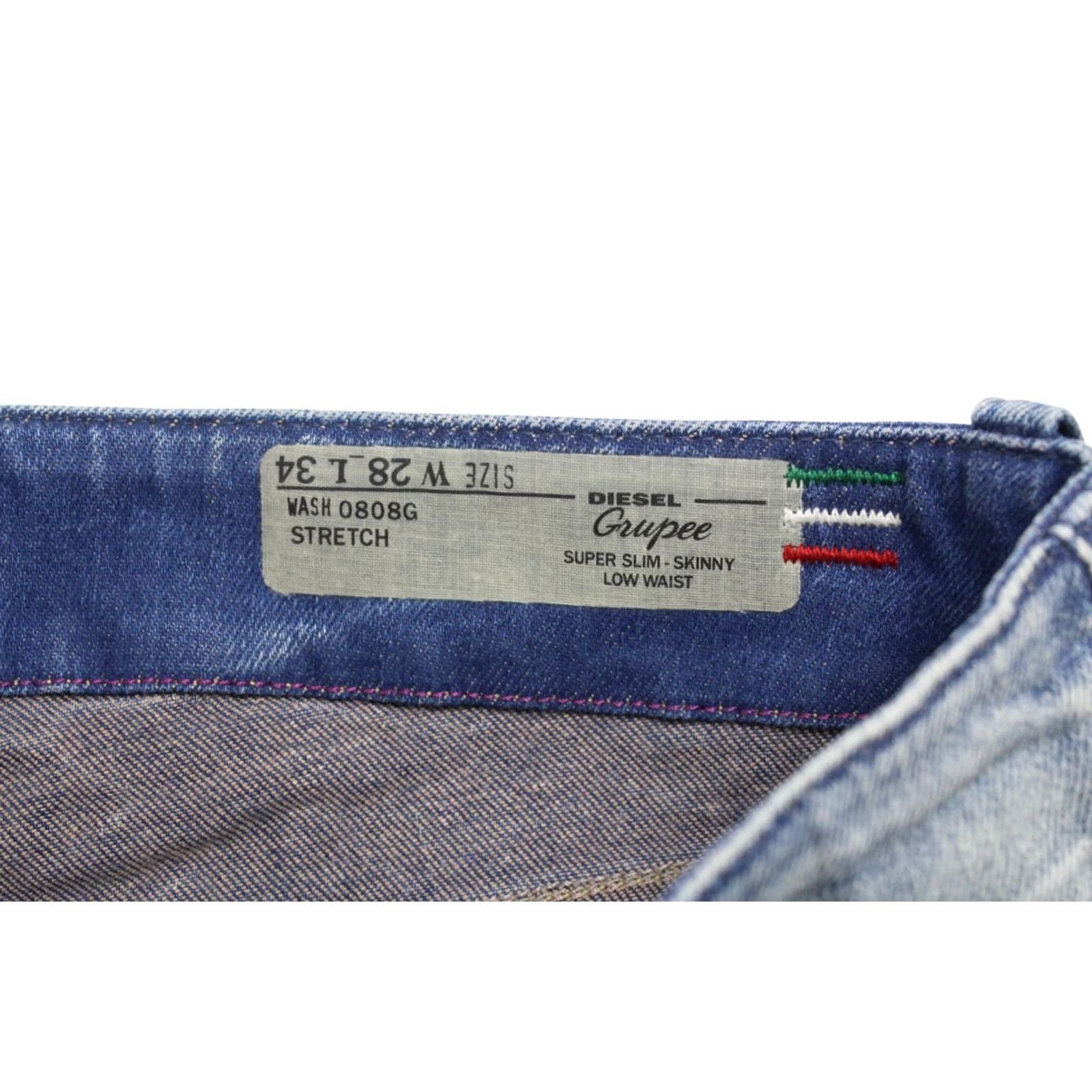 Diesel DIESEL Grupee Super Slim-Skinny Low Waist 0808G Stretch Jeans Women's W28/L34 Jeans Size 28" / US 6 / IT 42 - 7 Thumbnail