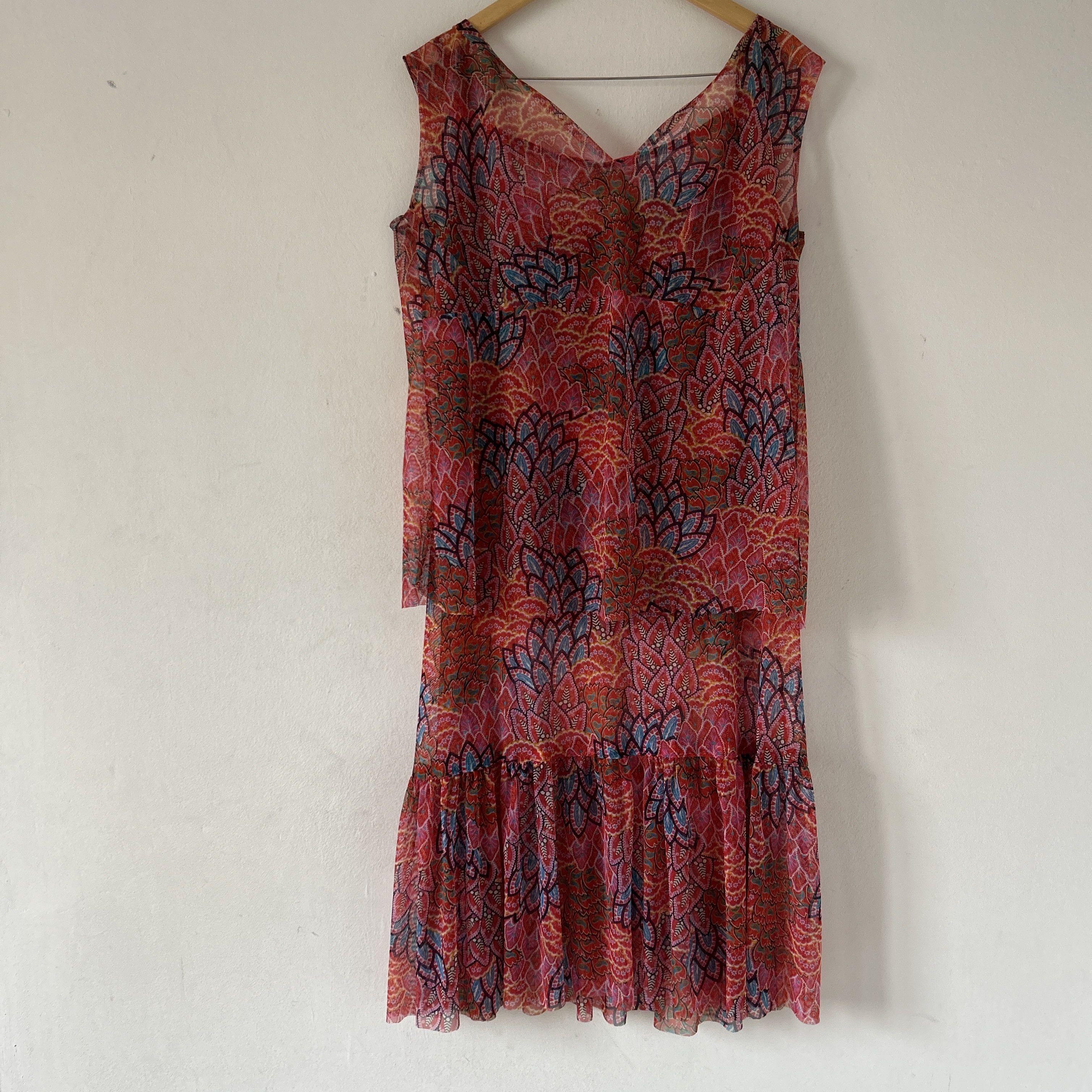 Vintage Vintage Mesh Print Dress Set Size XL / US 12-14 / IT 48-50 - 7 Thumbnail