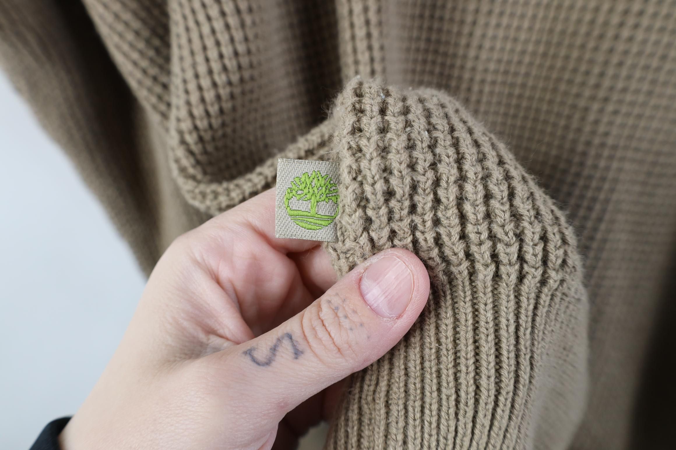 Timberland Vintage 90s Y2K Timberland Chunky Thermal Knit Sweater Beige Size US L / EU 52-54 / 3 - 7 Thumbnail