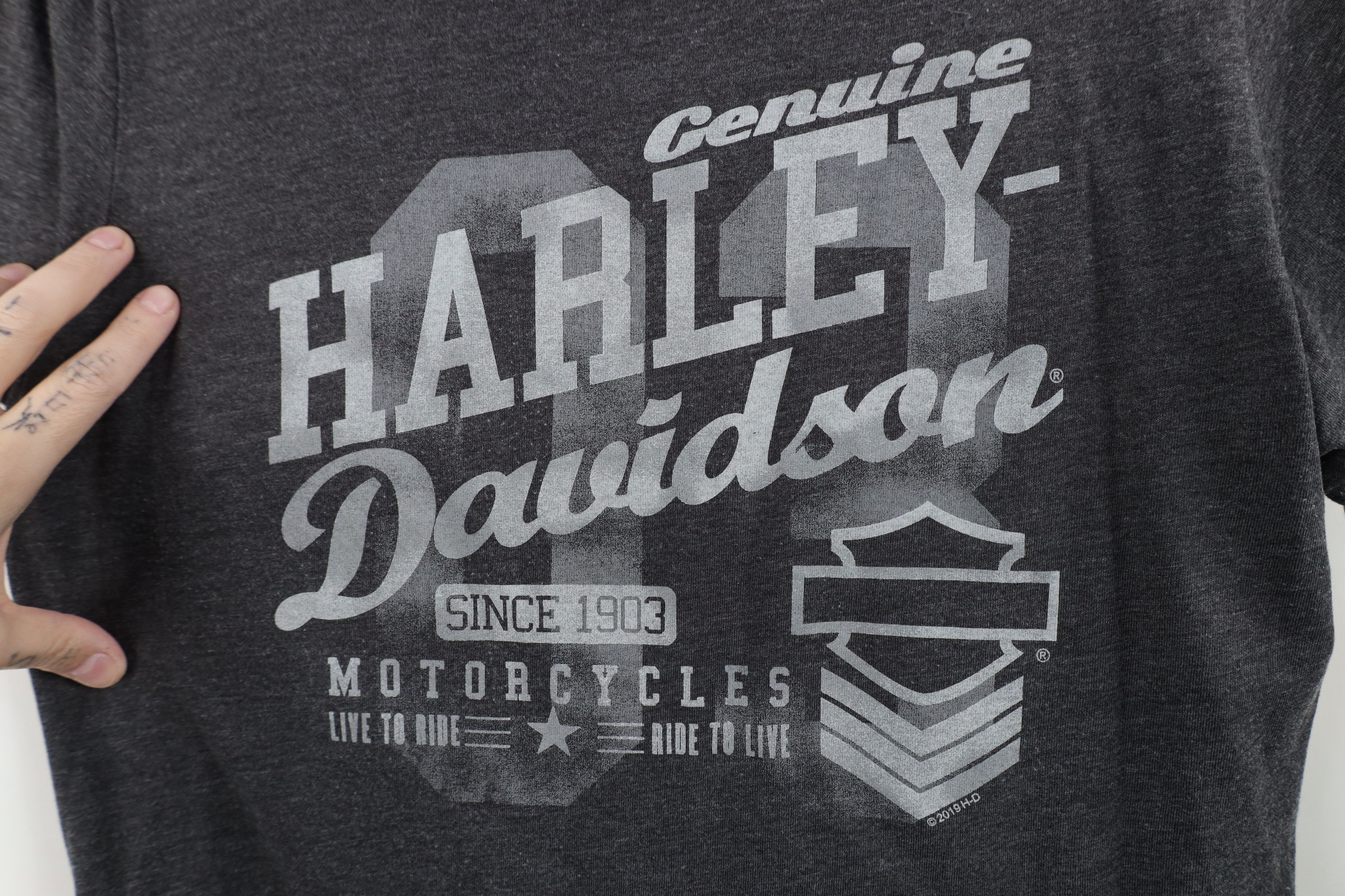 Harley Davidson Vintage Y2K Harley Davidson Jersey Knit Ringer T-Shirt Size L / US 10 / IT 46 - 4 Thumbnail