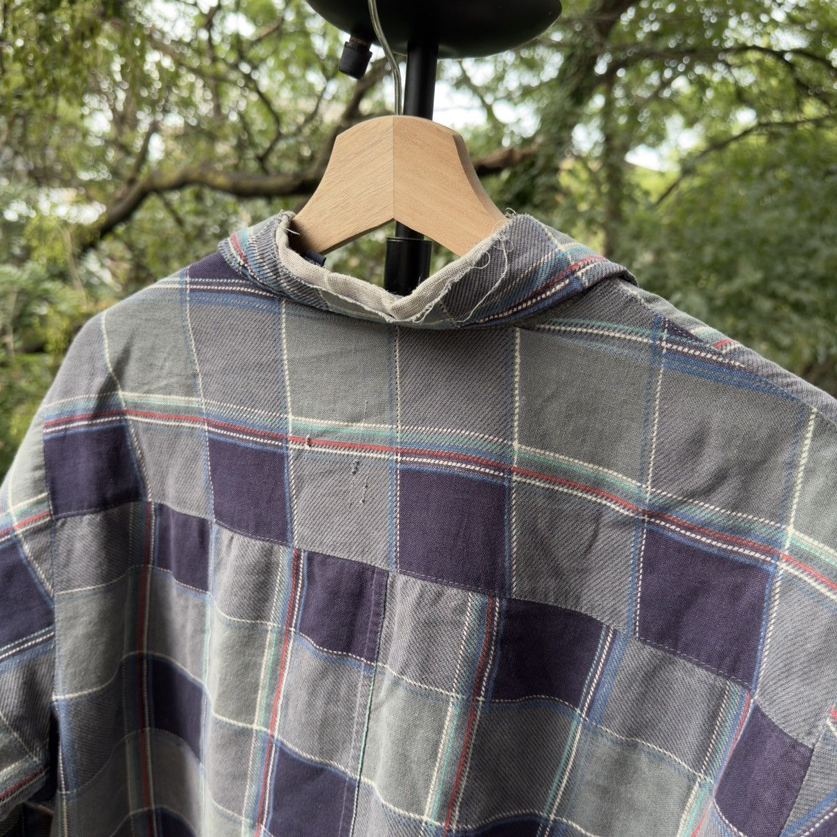 Vintage Thrashed Faded Distressed Flannel Shirt Jacket ERD Grunge Size US L / EU 52-54 / 3 - 3 Thumbnail