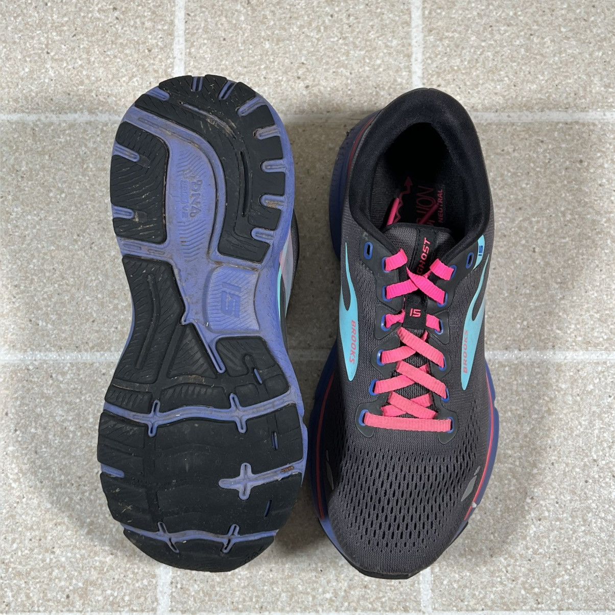 Brooks Brooks Ghost 15 Womens 8 Gray Pink Running Sneakers Size US 8 / IT 38 - 5 Thumbnail