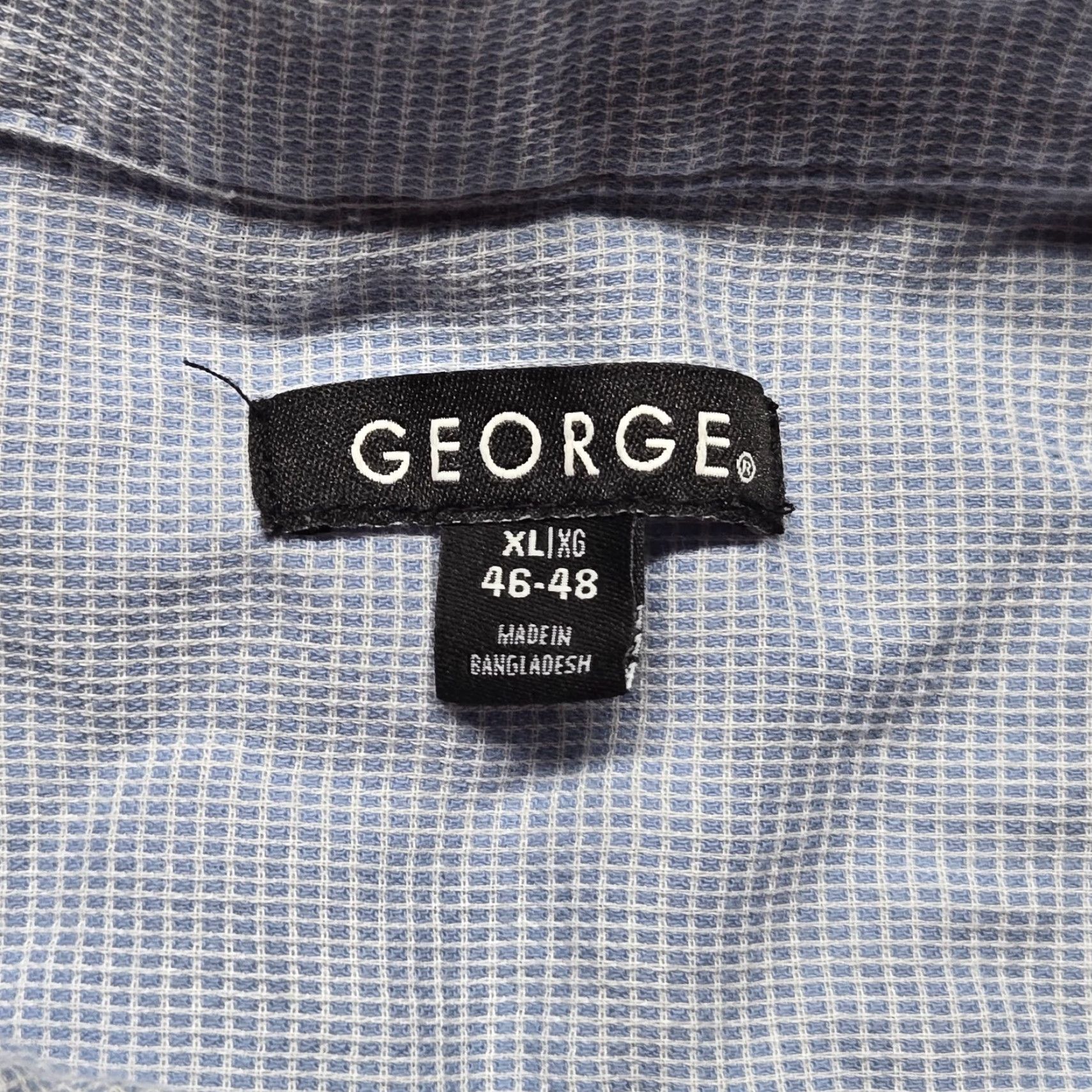 George George Blue Check Button-Up Shirt Adult Men's XL 46-48 Long Sleeve Casual Size US XL / EU 56 / 4 - 3 Thumbnail